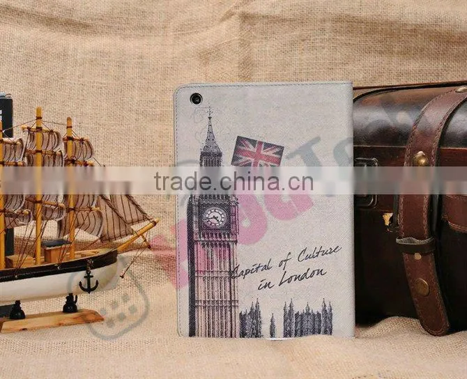UK Big Ben Leather Case for iPad Mini,For iPad Mini Leather Case,Eiffel Tower/ Big Ben/ Triumphal Arch/Statue of Liberty