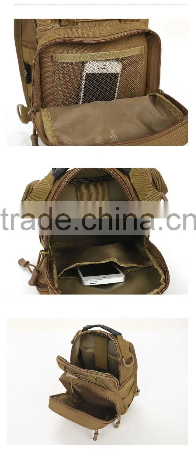 Outdoor tactical camo men shoulder waist bag
