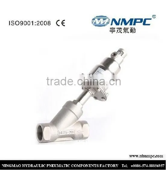 Pneumatically operated Polished Actuator stainless steel 316l angle seat valve