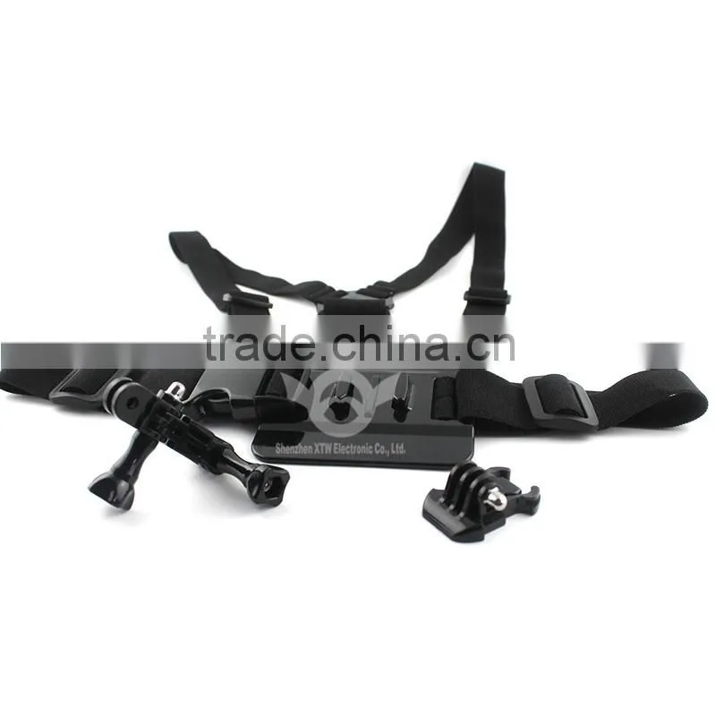 A Model:chest body stra chest belt for Gopro Hero 2/3/3+/4/4 Session, gopro accessories with 3-way adjustment base