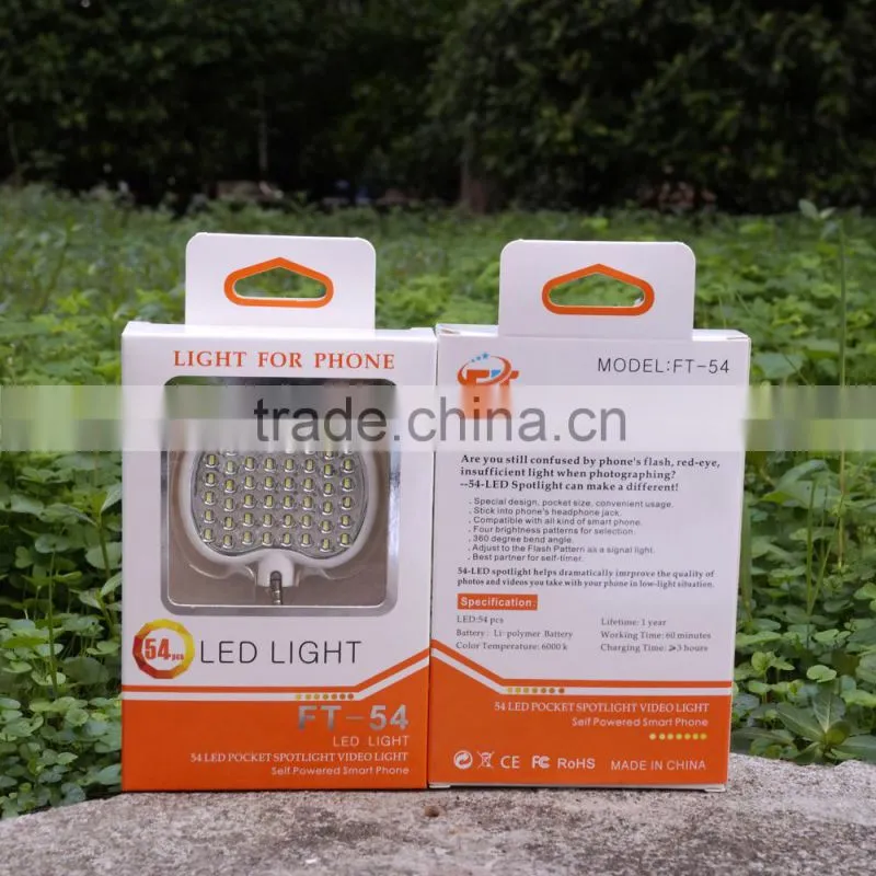 2015 OEM 54 LED VIDEO LIGHT FLASH FOR YOUR SMARTPHONE