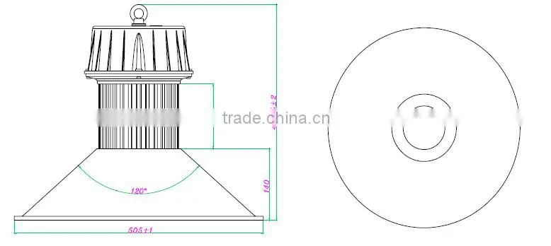 China factory Meanwell Driver ip65 60w AC85-265V high quality led high bay light, Bridgelux chip for industrial light