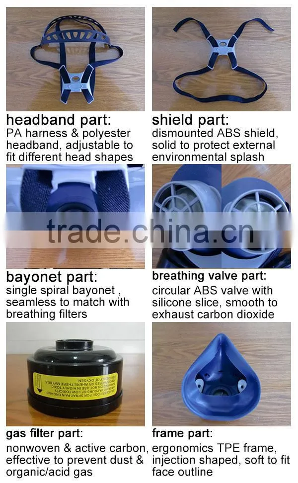 2016 best selling half face mask human gas face mask for poison protection half face mask anti gas face mask manufacturer