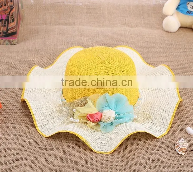 Promotion Ladies Flower Sombrero Hat,Straw Hat Beach Hat For Women