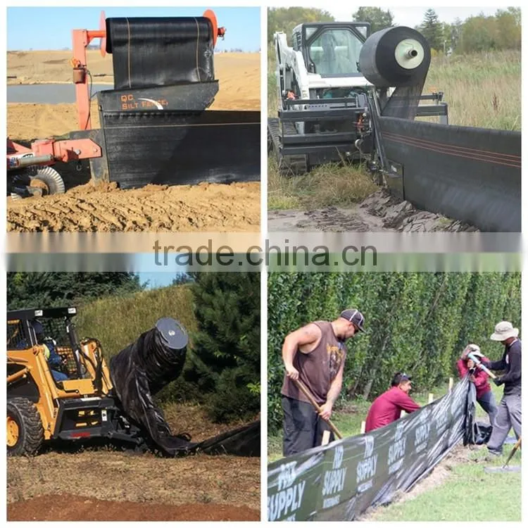 Woven black landscape fabric welded wire mesh and PP landscape fabric 14 ga welded wire with silt fence (UV Resistance)