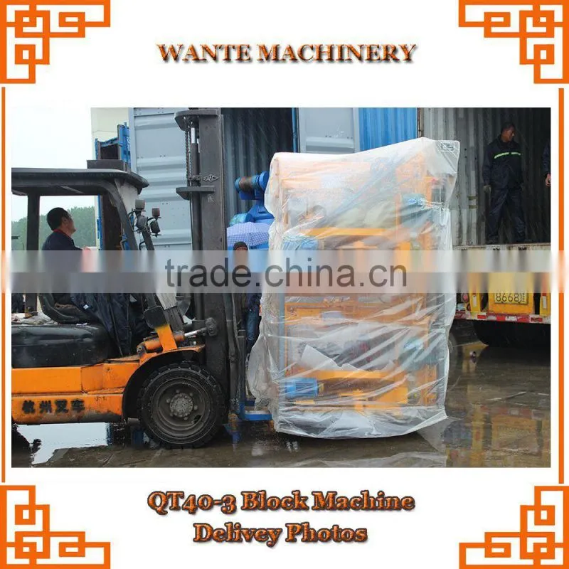 hand operated concrete hollow block making machine QT40-3A mobile block machine hollow block making machine price