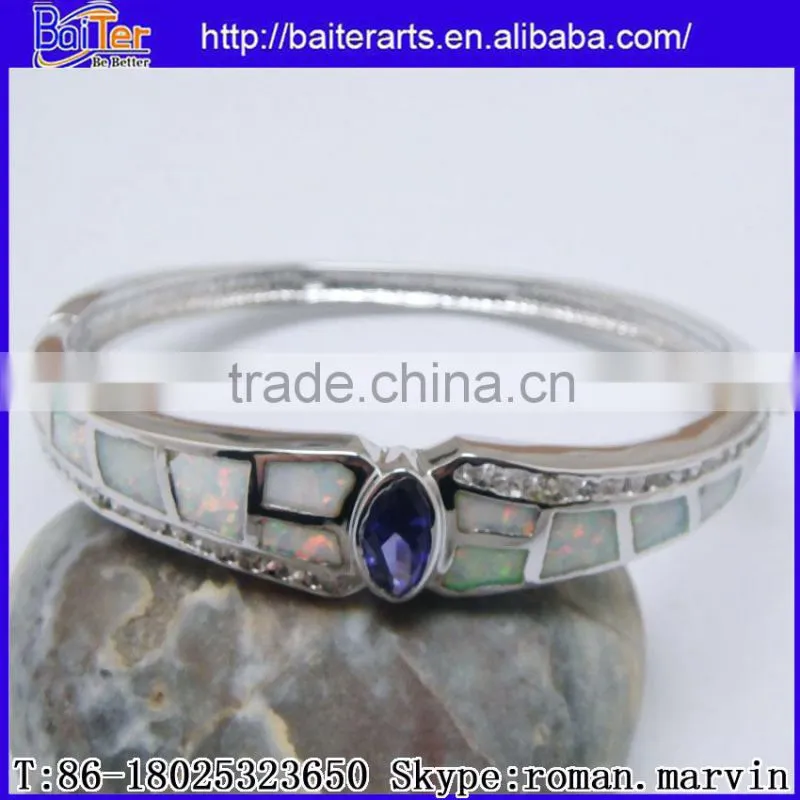 Wholesale Fashion Women's Synethic Blue Fire Opal Bangle