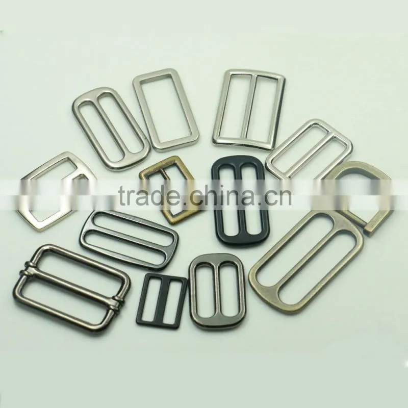 Eco-friendly Zinc alloy fashion metal curved tri-glide buckle for 38mm belts