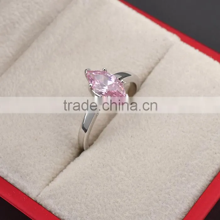 2015 Fashion Pink Stone Ring Semi Mount Ring Setting Oval