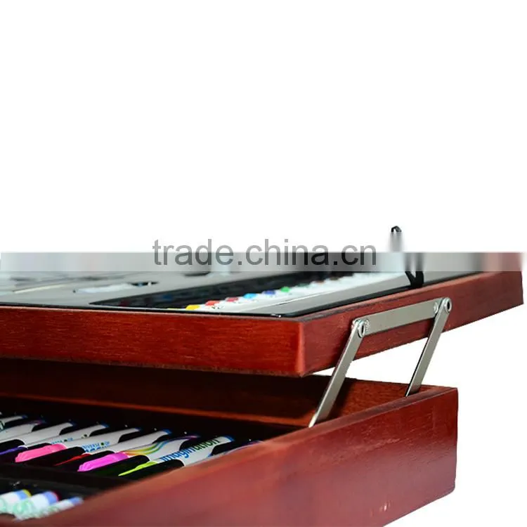 double layer big wooden box art set 146pcs gift art set in wooden case