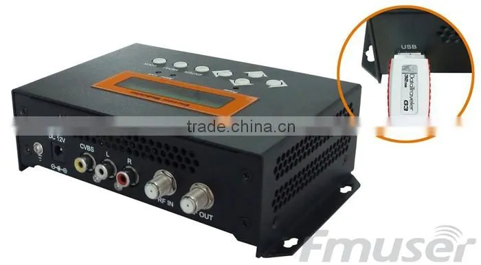 FUTV4656C DVB-T/DVB-C(QAM)/ATSC MPEG-2 SD Encoder Modulator (Tuner,CVBS in; RF out) with USB Record/Save/Playback for Home Use