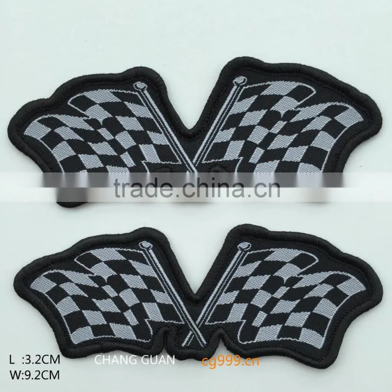 The flag iron on clothing woven labels