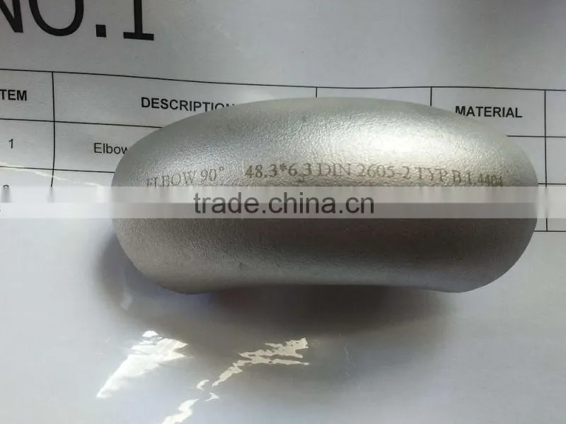 HH DIN 2605/EN 1.4404 90 degree elbow
