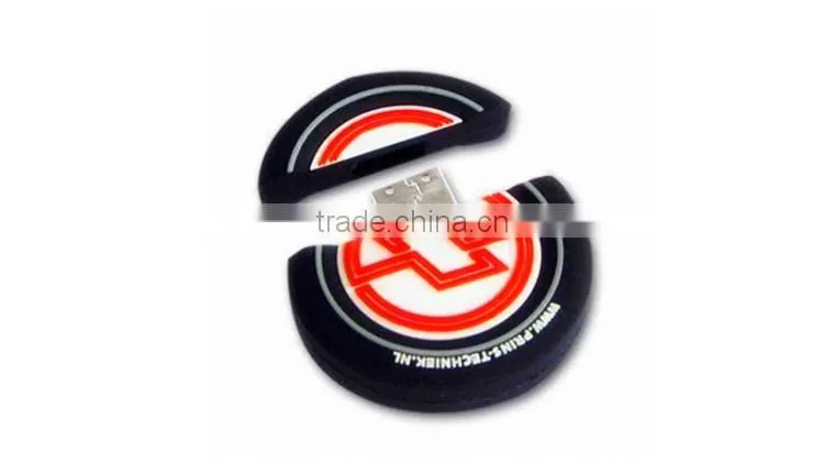 custom cartoon PVC round usb flash drive capacity 1-64gb