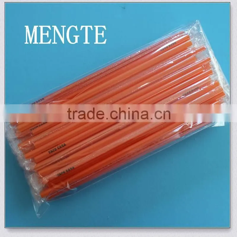 China hard thick film wrapped long plastic printed drinking straw