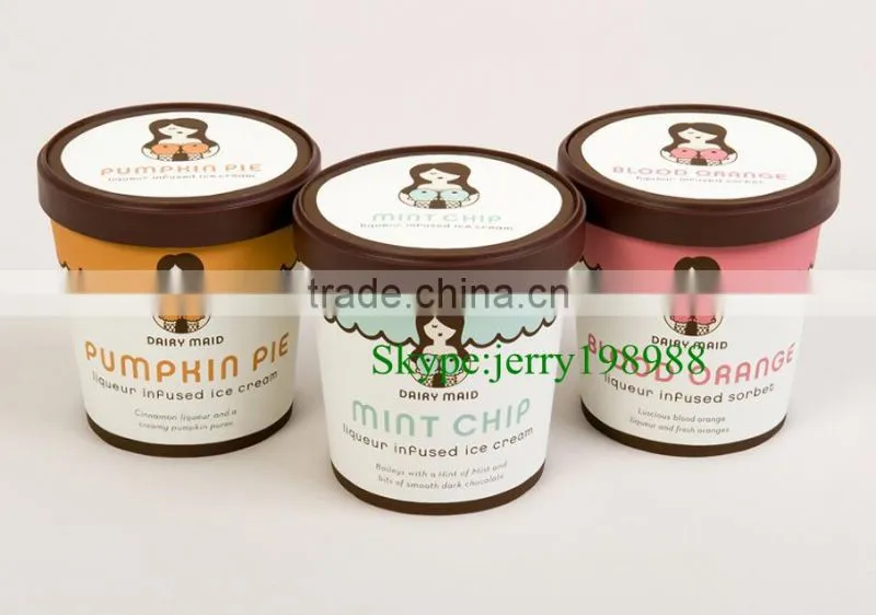 New Design Take away Paper Ice Cream Cup with Cover Material