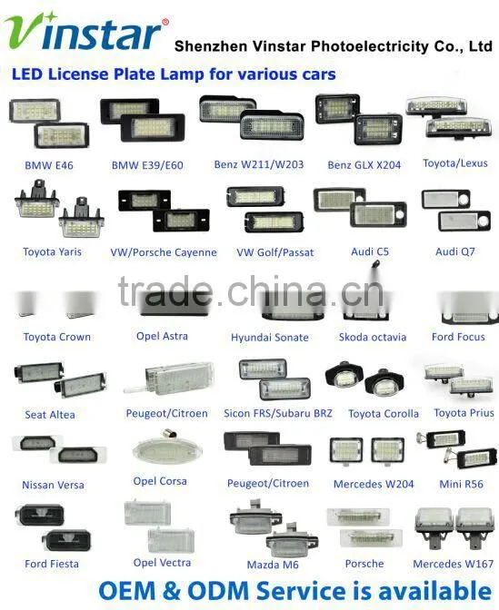 2015 Best selling car accessories for Porsche Panamera 2010~ led license plate light