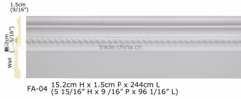 PU High Quality Good price beautiful decorative Polyurethane waterproof baseboard moldings
