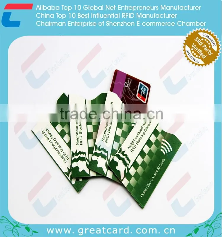 Aluminum foil paper RFID credit card sleeves / RFID blocking passport sleeves