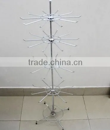 3 Tiers Rotating Display Wire Rack for Jewerly Store