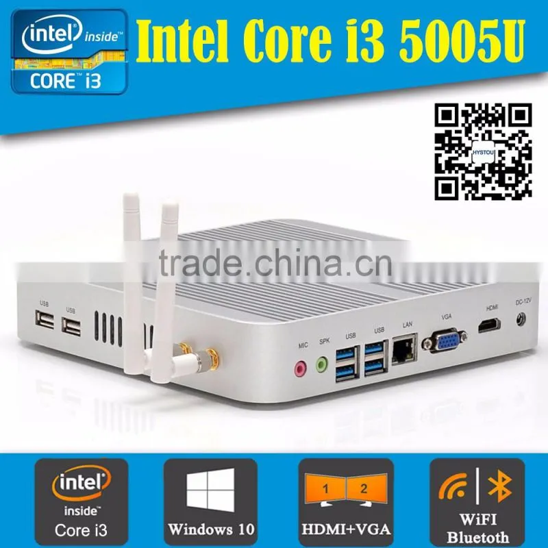 Cheapest i3 android mini pc Intel core i3-5005U 2.0GHZ 4COM 2HDMI Intel HD5500 1080P HD4K dual DDR3 laptop memory