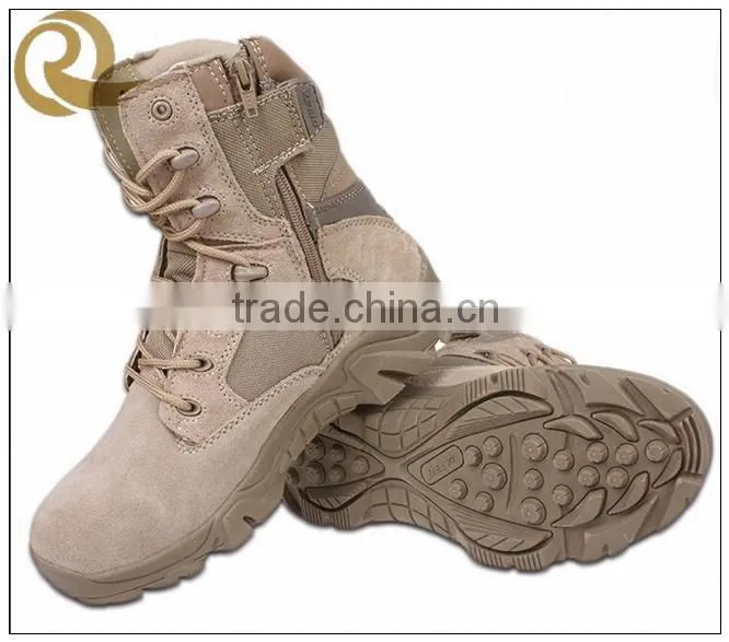 2015 Hot sale tan leather cheap delta force military combat boots
