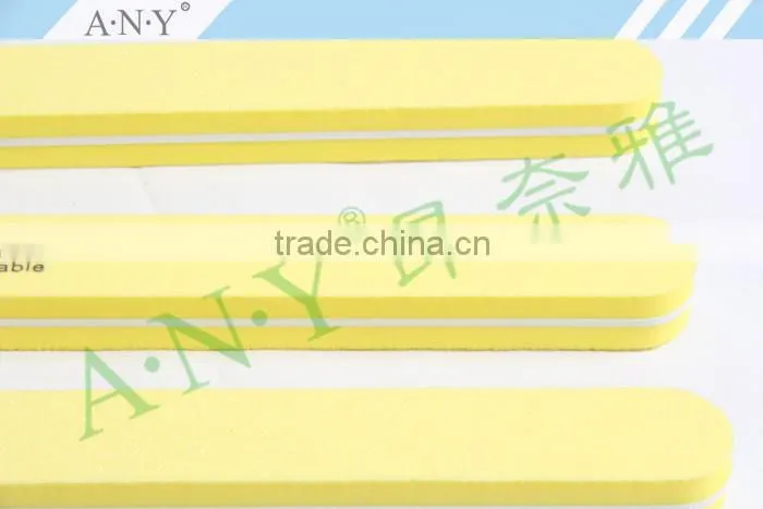 Nail Art Polishing and Shining Yellow Sponge Long Nail File 100/180 Grit