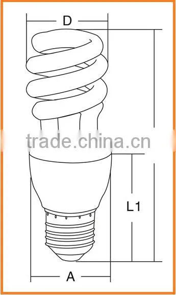 ul half spiral energy saving lamp 18w uv lamp