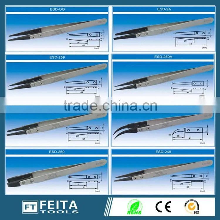 ESD stainless steel Replaceable Tip Tweezers/ESD tweezers