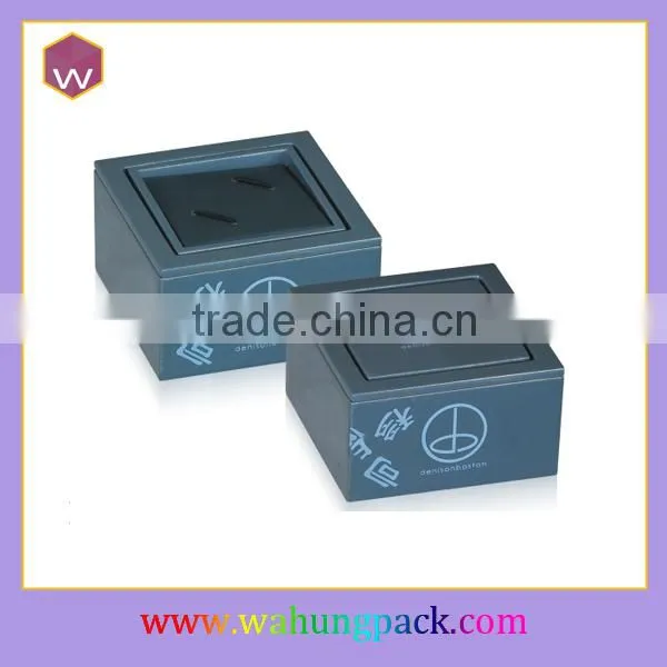 Fashion Colorful Leatherette Paper Cufflink Box Small Rigid Paper Cufflink Box(WH-0290)