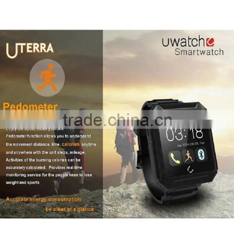 Waterproof Watch U TERRA smartwatch WristWatch Pedometer Calls Compass IPS Screen Ip68 For Android iPhone Samsung S5 Note 4 U8