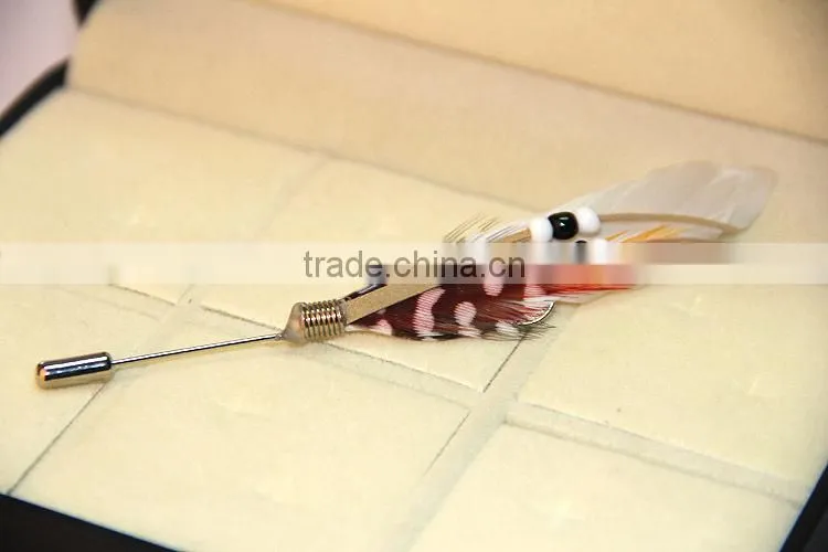 Wholesale vintage feather lapel pins cheap