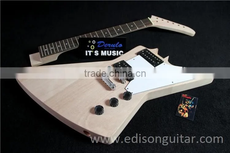 DIY Unfinished Electric Guitar Kits Solid Mahagany China Guitar Factory MX-012