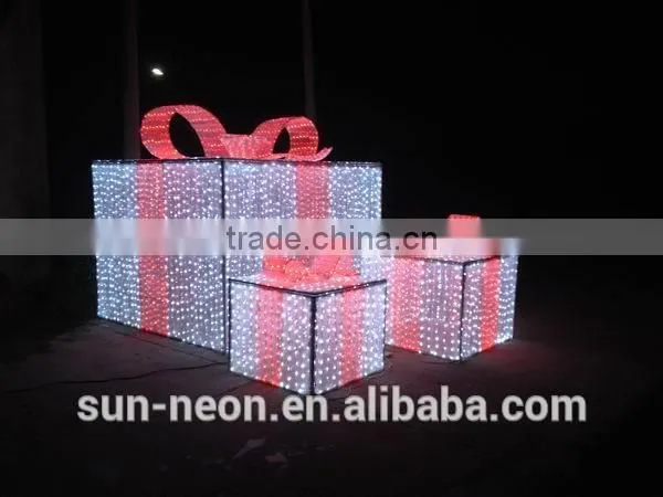 2015 NEW design LED christmas decoration Pink gift box led light