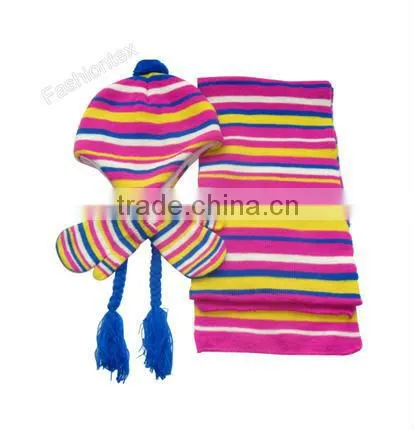 Knitted Hat Sets, Hat Scarf and Gloves