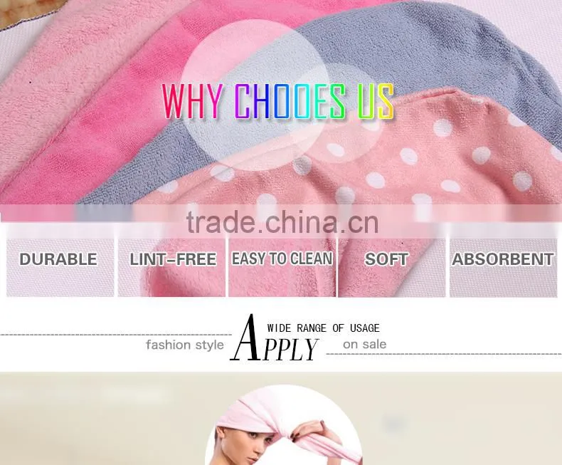 Hot selling microfiber towel for hair/ microfiber drying shower cap