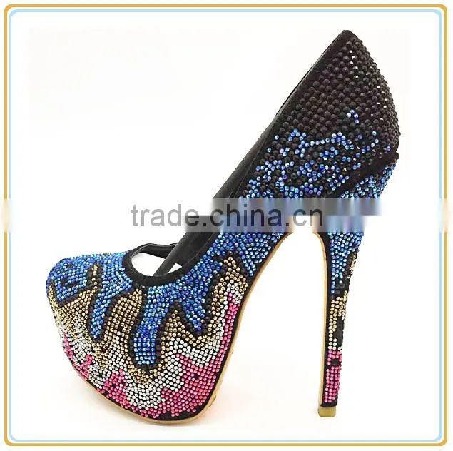 High heel ladies shoes Luxury jewel dress party prom women shoes