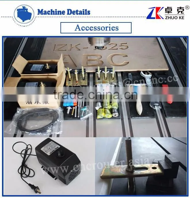Special Design Double Heads CNC Router Machine For Stone Wood Metal ZK-1325 1300*2500MM With PCI NcStudio Control System
