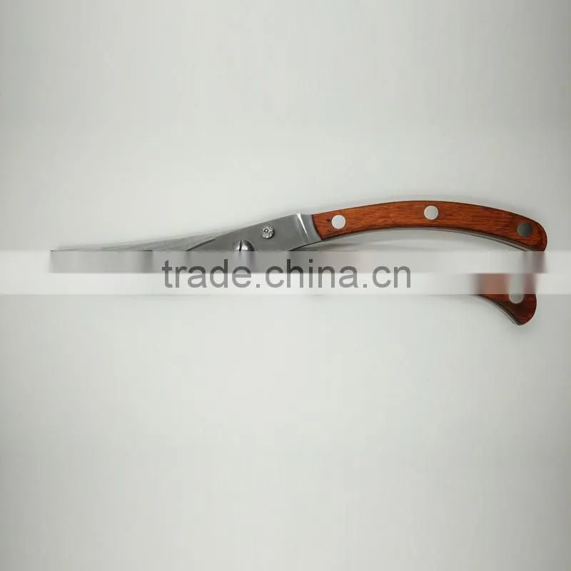 HCS004 LFGB Certificated 10" 3cr15 stainless steel heavy poultry scissors kitchen shears