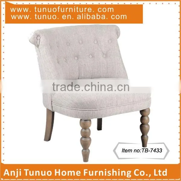 Wood children chair with upholstery,Patchwork back&seat with buttons,Gourd shape legs,TB-7433
