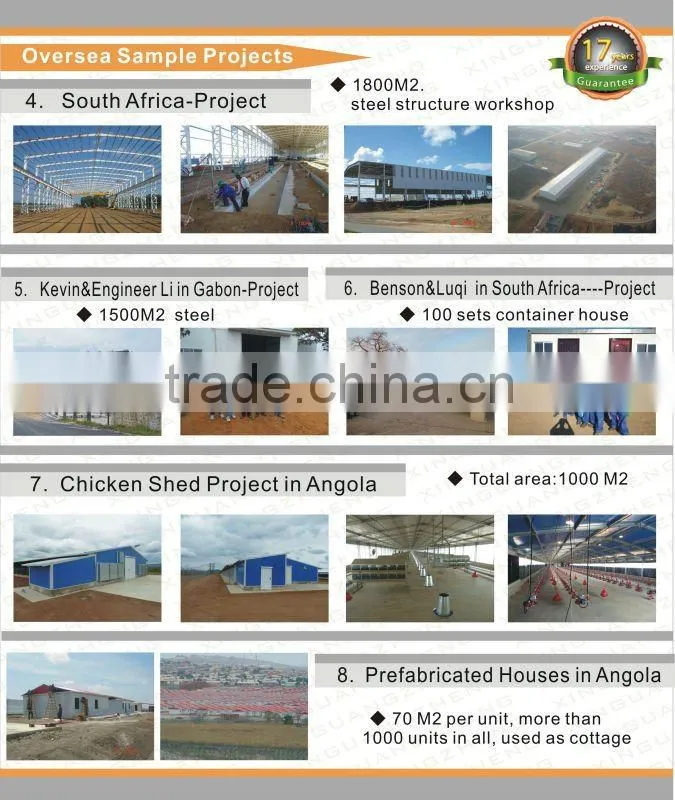 prefabricated steel structure frame construction for poultry farm
