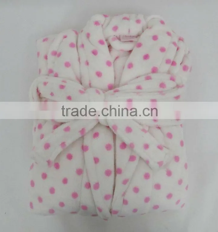 Round Dot 100% Polyester Print Bathrobe
