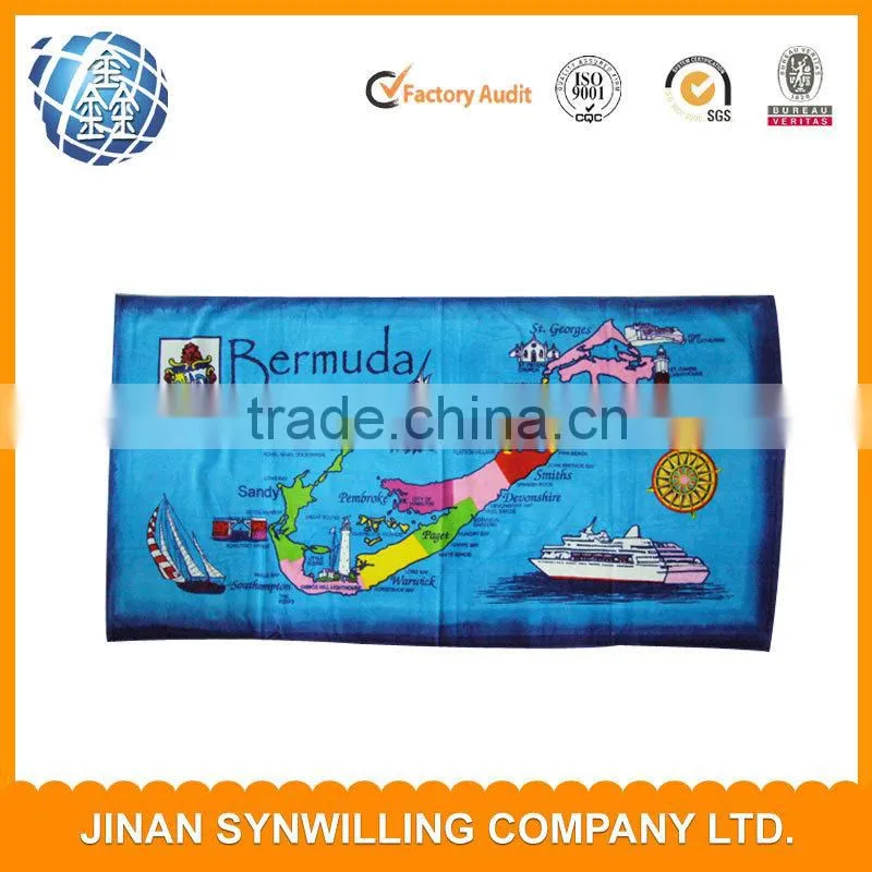 wholesale custom printed velvet cotton beach towel