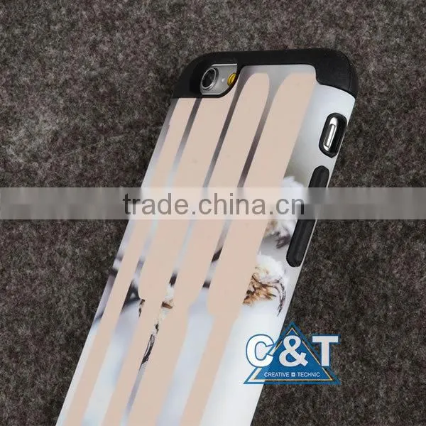C&T Luxury Style High Quality silicone+pc hybrid combo case for iphone6 flower cover