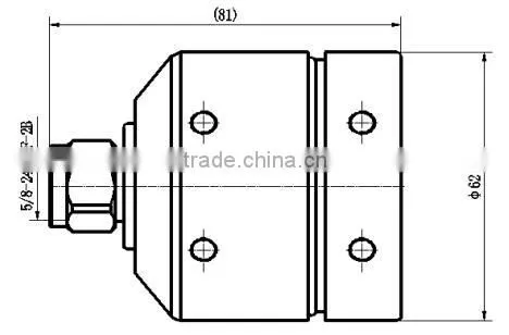 N male straight connector FOR 1 5/8" leaky feeder cable