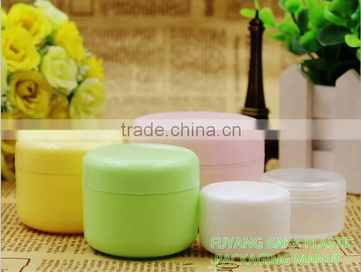 100g White Plastic jar container with plastic lid cap