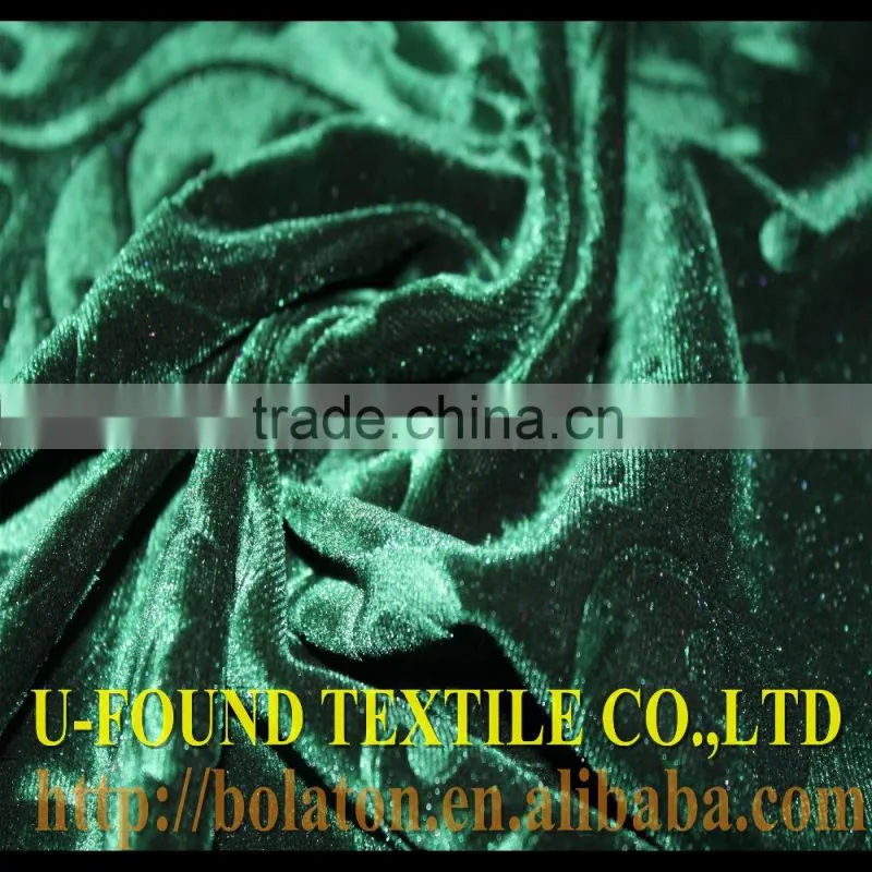 95% POLYESTER 5% SPANDEX KS 3D EMBOSS VELVET UPHOLSTERY OLIVE GREEN VELVET FABRIC