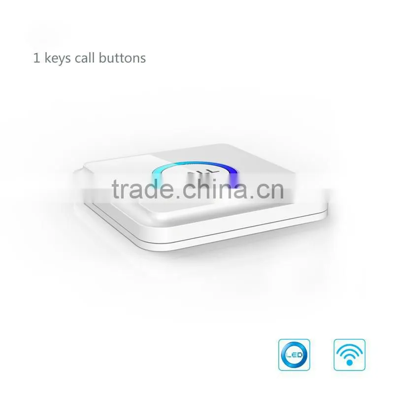 2015 Newest model square shape white&blue color wireless call button