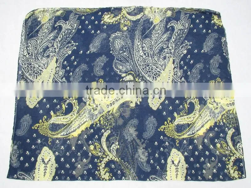 2014 hot sale fashion large size pareo green pareo polyester voile beach pareo