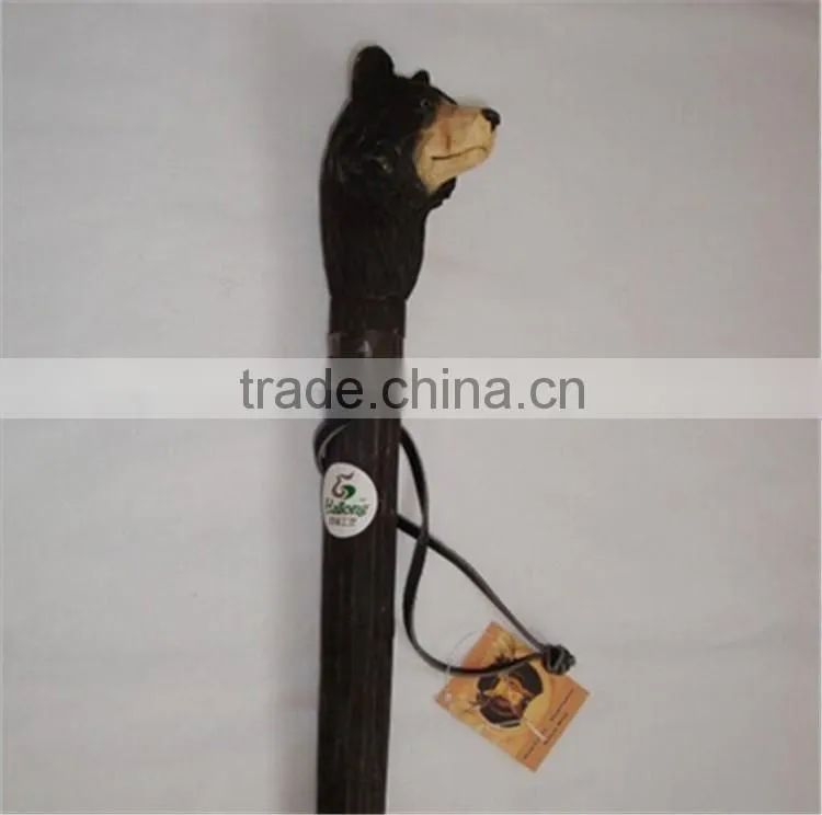 Animal figure carved wooden cane,gift wooden walking cane